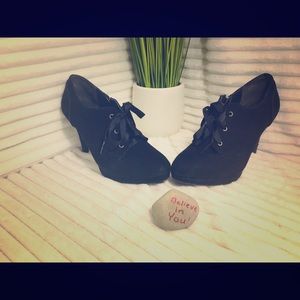 Black suede like shoes